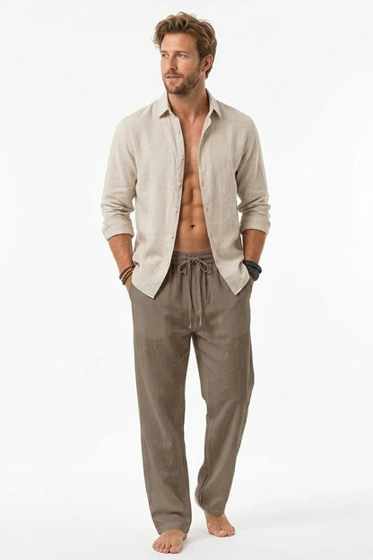 Men’s Linen Trousers – Breathable Casual Fit (SS25)