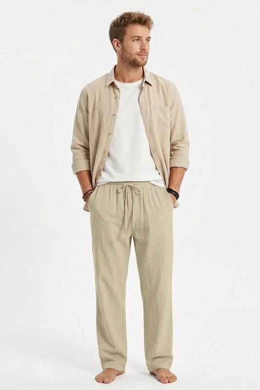 Men’s Linen Trousers – Breathable Casual Fit (SS25)