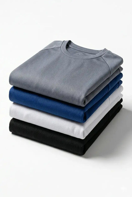 Men’s 4-Colour Ultra-Light Quick-Dry Round Neck T-Shirts