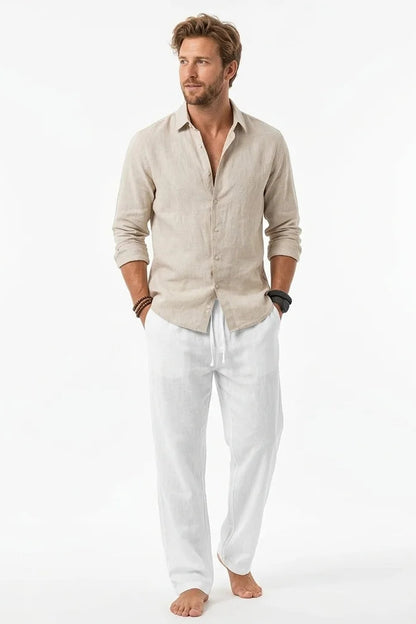 Men’s Linen Trousers – Breathable Casual Fit (SS25)