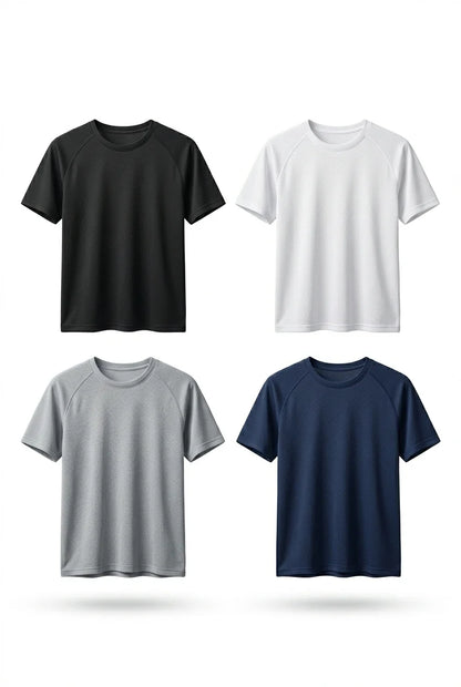 Men’s 4-Colour Ultra-Light Quick-Dry Round Neck T-Shirts