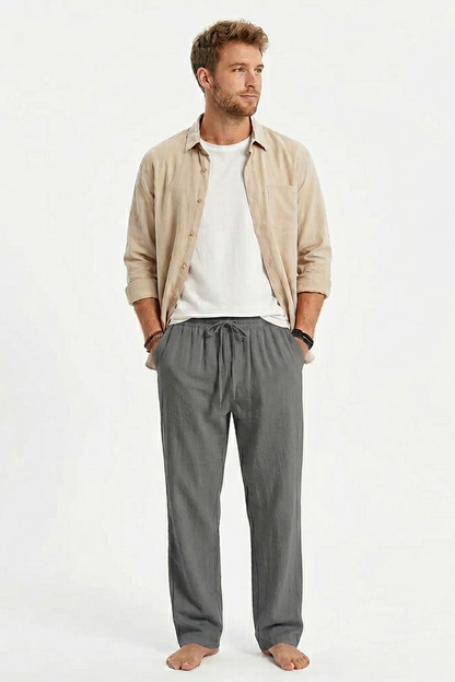 Men’s Linen Trousers – Breathable Casual Fit (SS25)