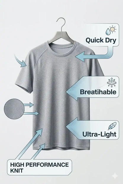Men’s 4-Colour Ultra-Light Quick-Dry Round Neck T-Shirts