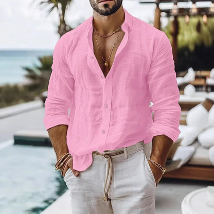 Men’s Cotton-Linen Shirt – Lightweight Beach Style