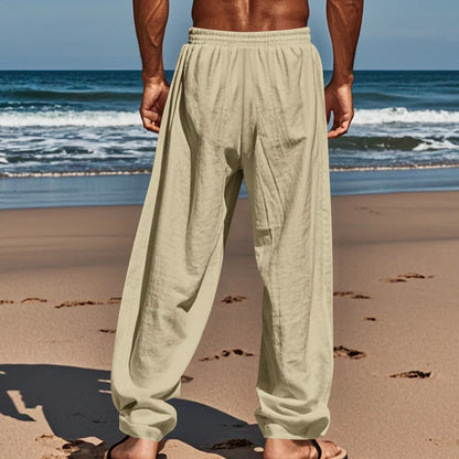Men’s Casual Linen Trousers – Relaxed Outdoor Fit