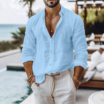 Men’s Cotton-Linen Shirt – Lightweight Beach Style